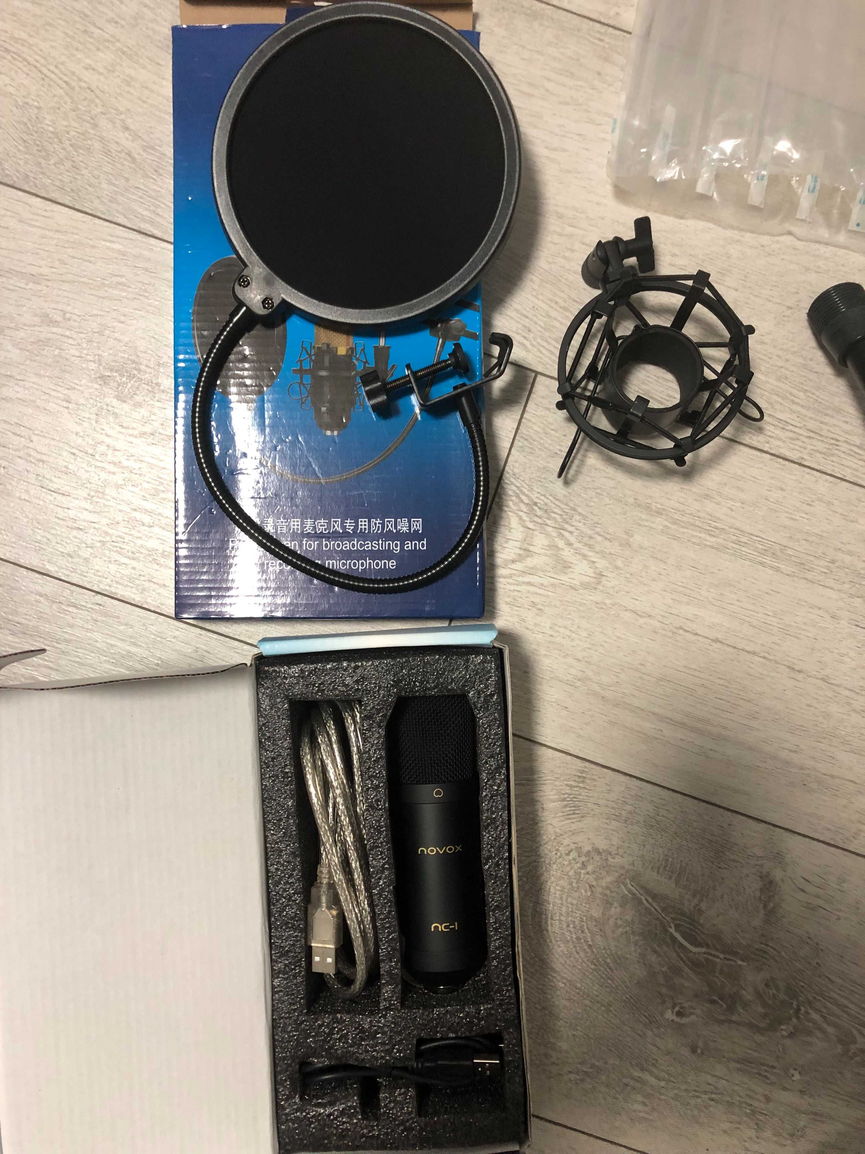 Zestaw mikrofon Novox nc1 usb / kabina akustyczna se / statyw NOWE