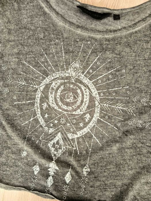 Nowy top bluzka damska szara na ramiączkach hippie boho etno aztec 42