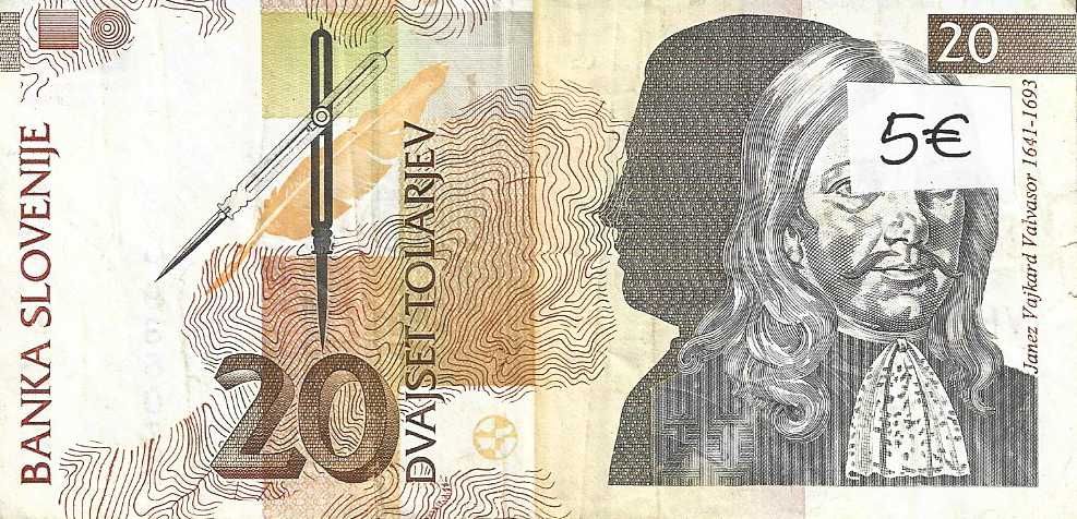 Notas antigas - Eslovénia