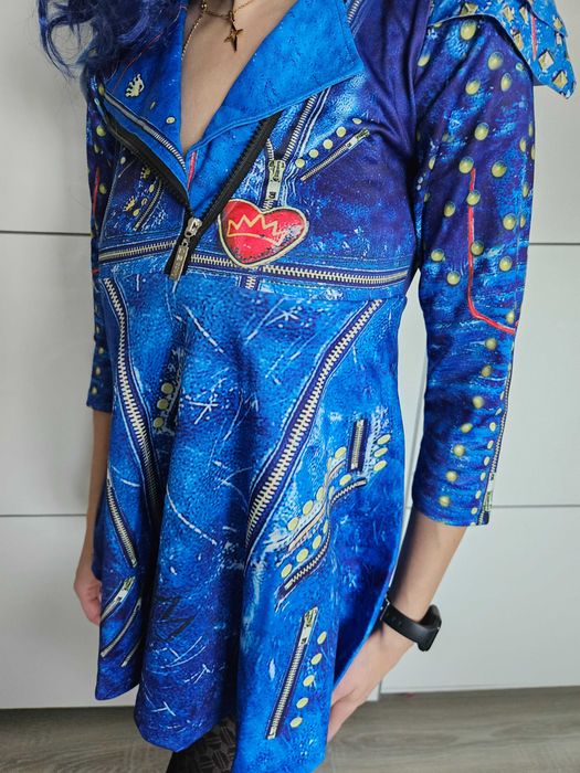 Strój Evie / Mal Disney Descendants + peruka – kostium cosplay 130 cm