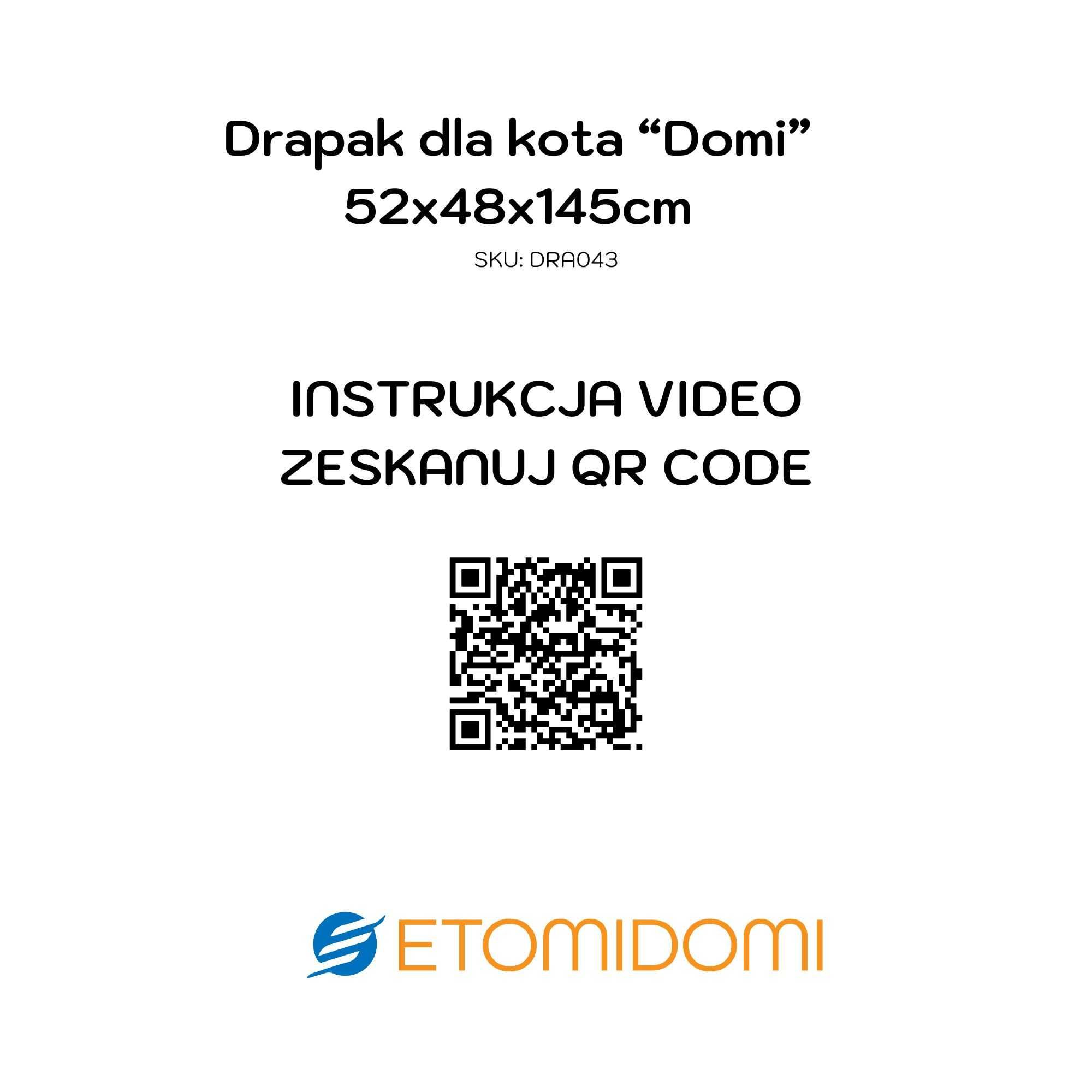 Drapak dla Kota 145 cm 7 Poziomów Szary Wieża Legowisko Domek