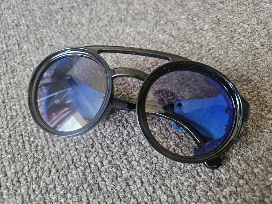 Nowe okulary Emo Gothic Steampunk Postapocaliptic Mad Max Skorzane