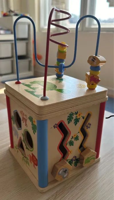 Kostka edukacyjna drewniana dla dzieci