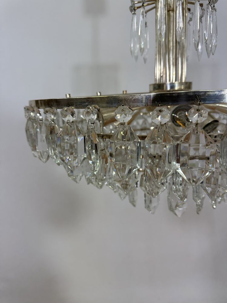 Żyrandol Kryształowy Srebrny Lampa//Meble Stylowe Grodzisk Mazowiecki