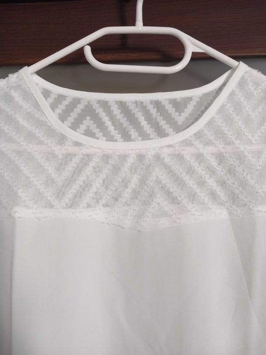 Nowa biała bluzka, koszulka bez rękawów, rozm. S 36