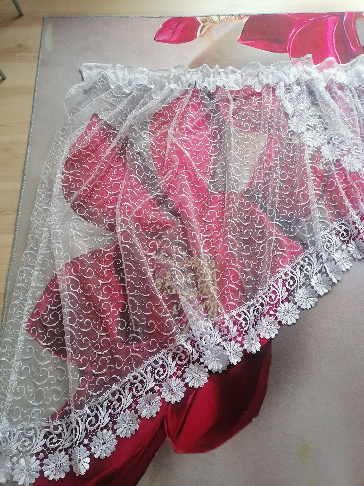 Gotowa firana haftowana gipiura 330x135