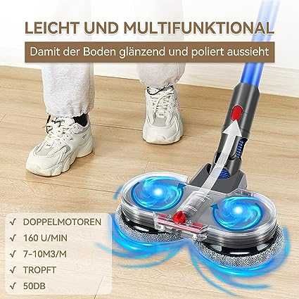 Głowica mop do Dyson V7 V8 V10 V11 V15 + 12 sztuk ściereczek