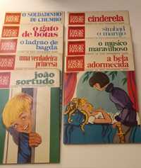 Lindos livros antigos com histórias infantis e discos de vinil