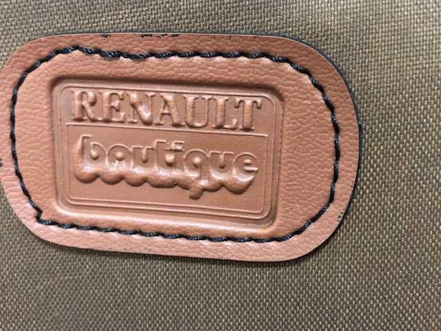 Saco viagem vintage em pele e vinil, castanho marca Renault