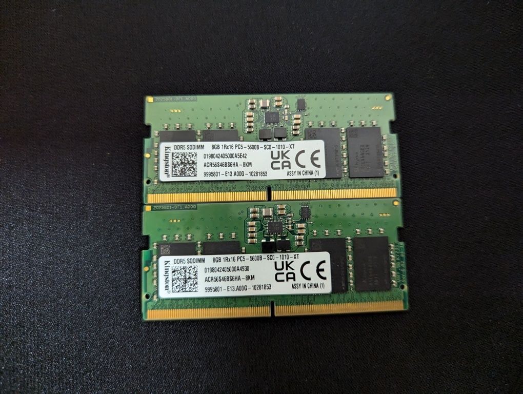 Оперативна пам'ять Kingston для ноутбуків 16 GB DDR5 5600 MHz