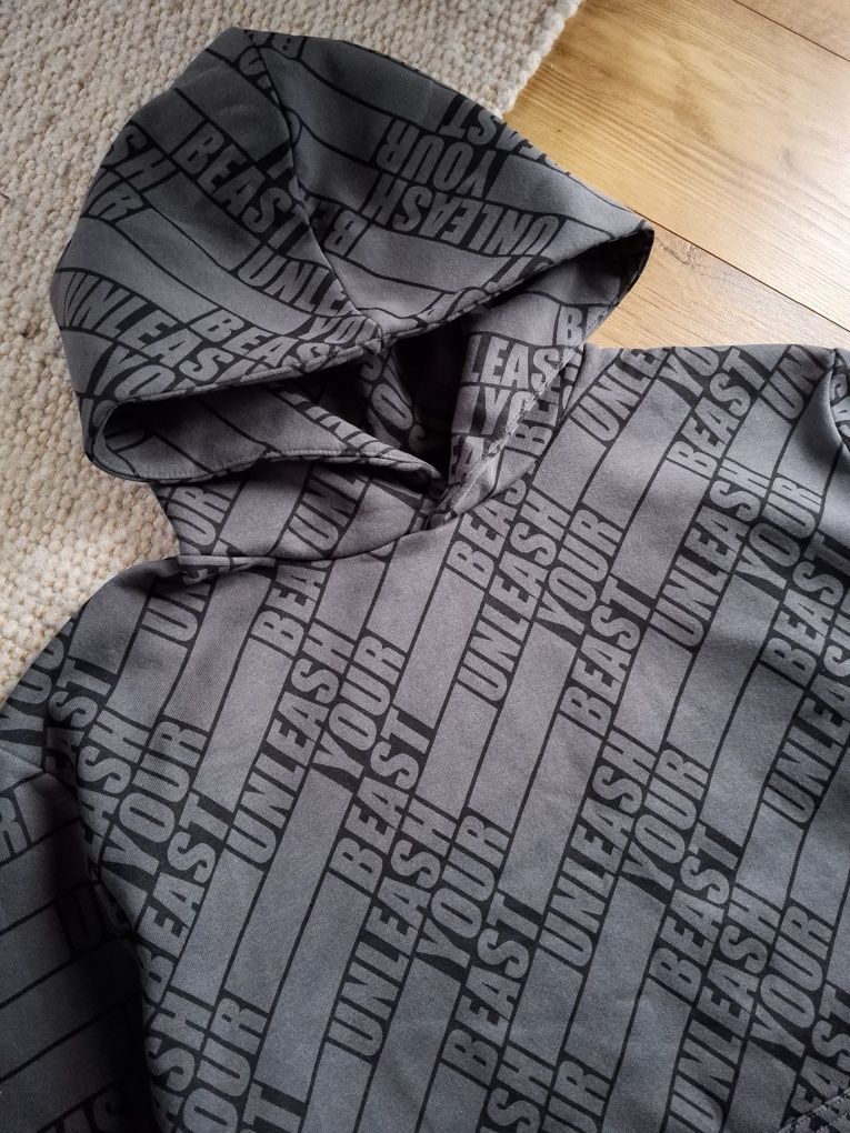 Rozmiar XXL, szara męska bluza House,  bluza z kapturem