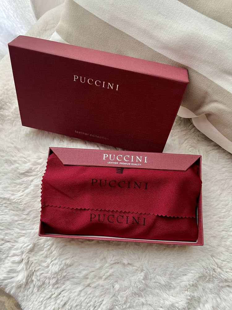 Puccini piękny skórzany duży portfel damski premium