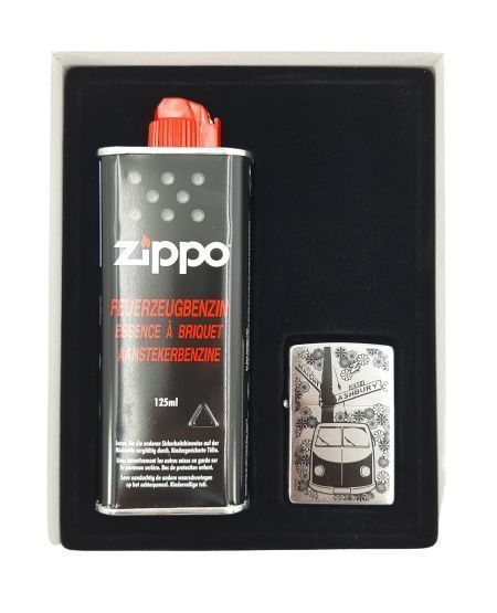 Nowy Zestaw upominkowy papierośnica zapalniczka zippo benzyna kamienie