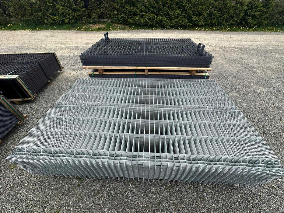 Panel ogrodzeniowy ocynk malowany proszkowo CZARNY/GRAFIT 123cm fi 4