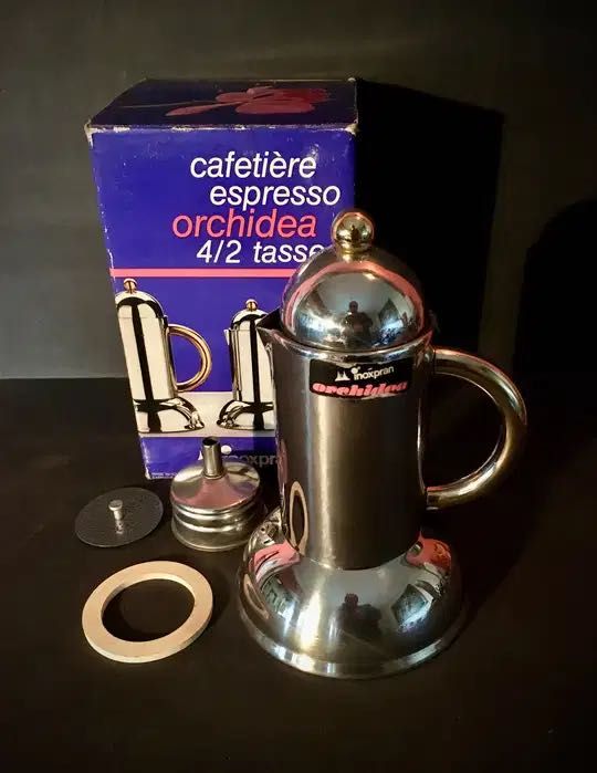 CAFETEIRA ORCHIDEA - expresso - anos 80 - Inoxpran - made in Italy