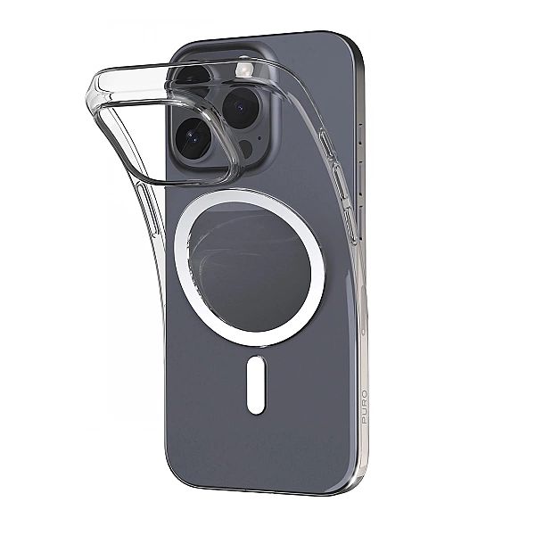 Etui silikonowe Puro 03 Mag MagSafe do iPhone 16 Pro Max - przeroczyst