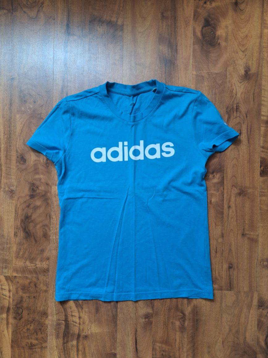 Niebieska koszulka z krótkim rękawem, koszulka, rozmiar S, Adidas