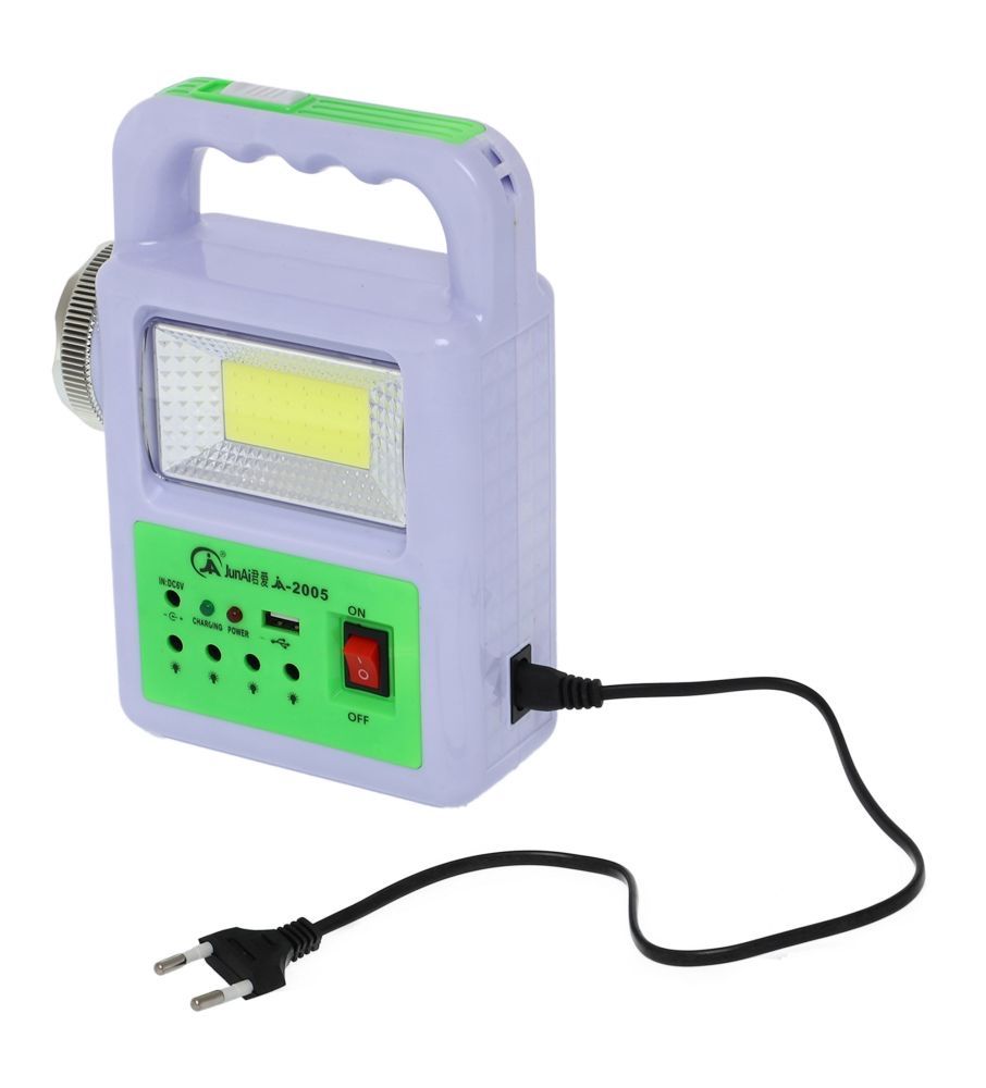 Ручний ліхтар із Power Bank JunAi-2005S +сонячна батарея+ лампочка