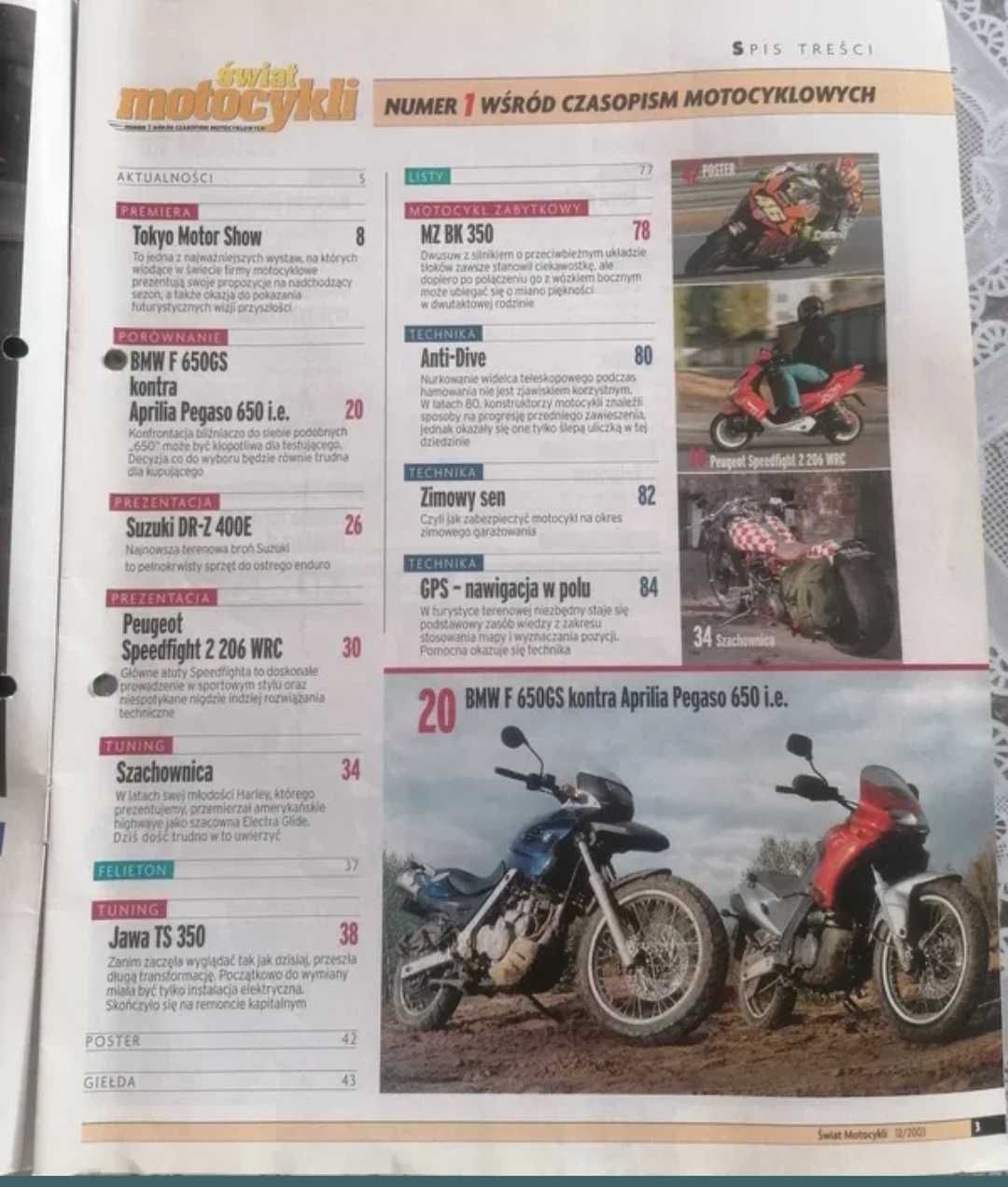 Gazeta Świat Motocykli 2003 12 JAWA TS 350 MZ BK Suzuki DR Z 400 E