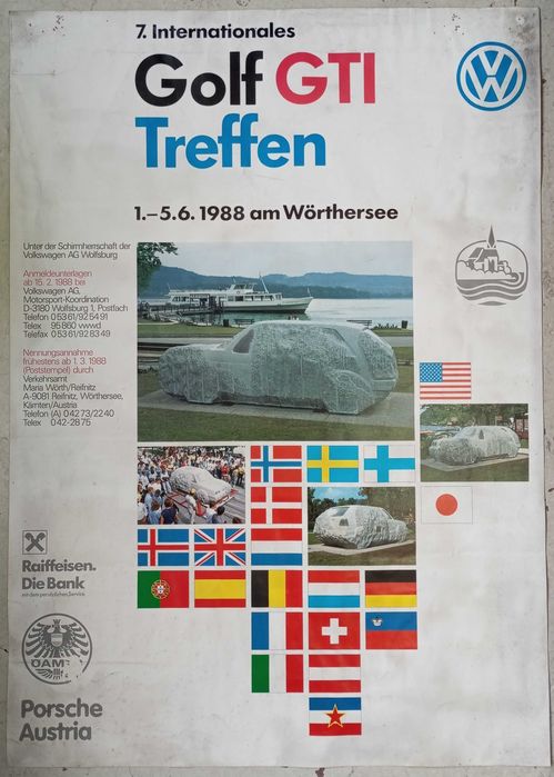 Poster Internationales 1988 Golf GTI Treffen VW Volkswagen