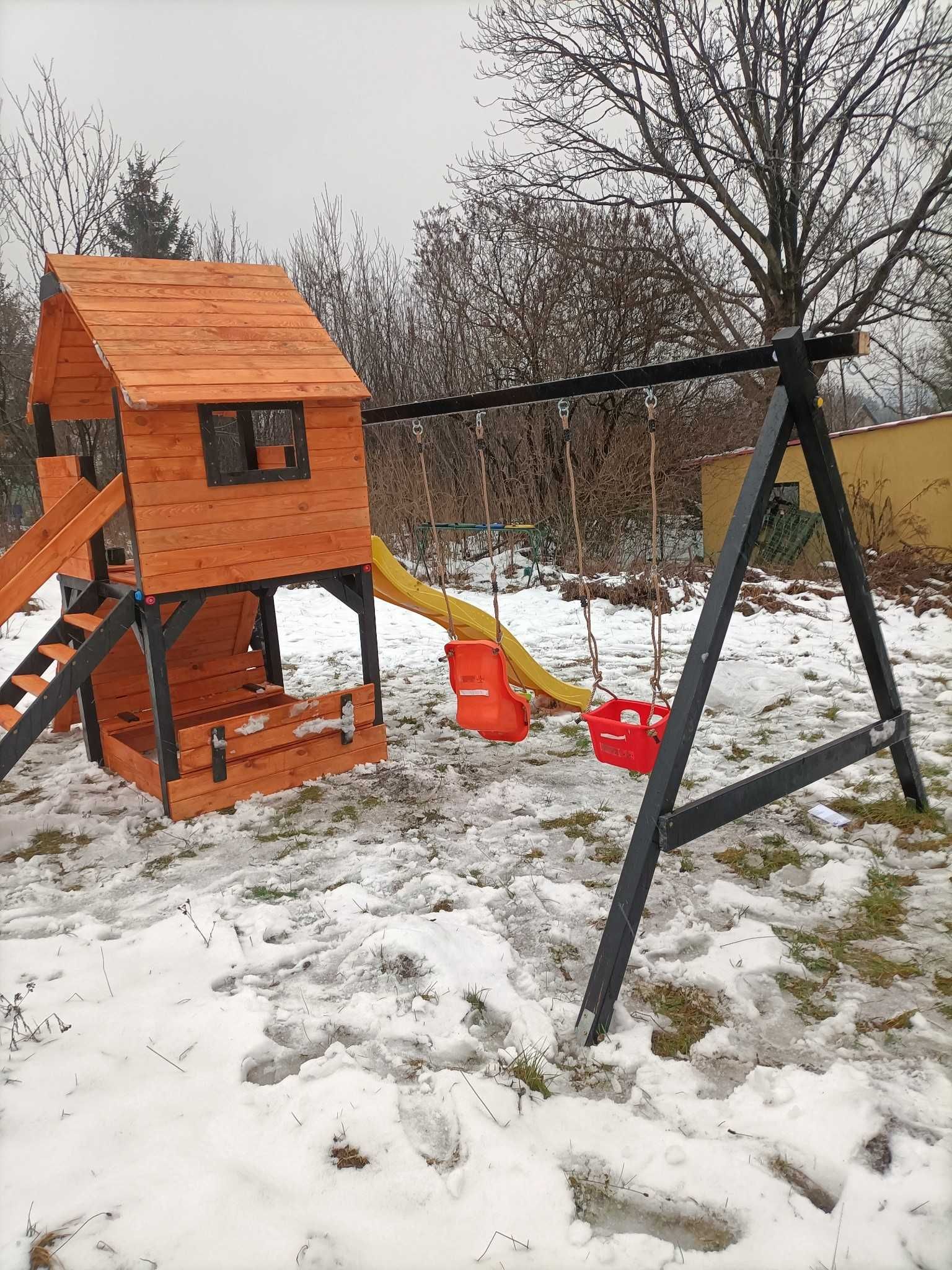 POSEZONOWA OBNIŻKA Kompletny Plac zabaw drewniany domek