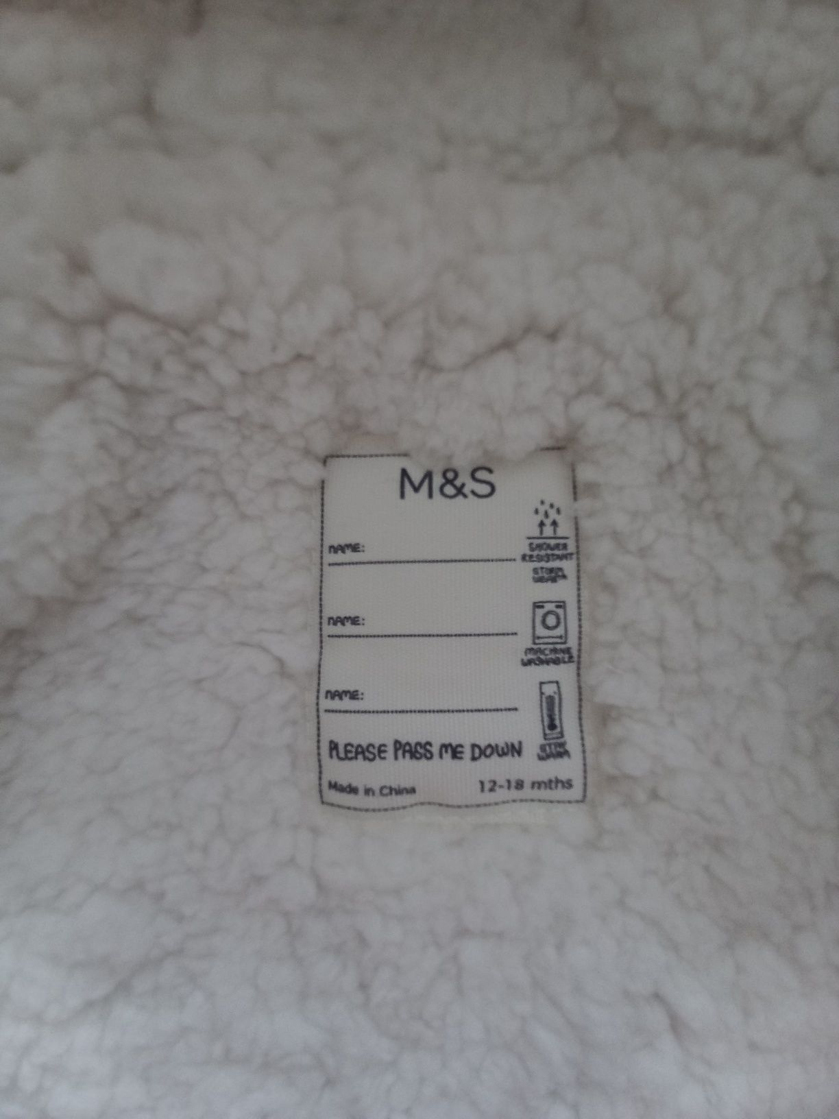 Nowy kombinezon zimowy Marks & Spencer 12-18 mies ecru chrzest