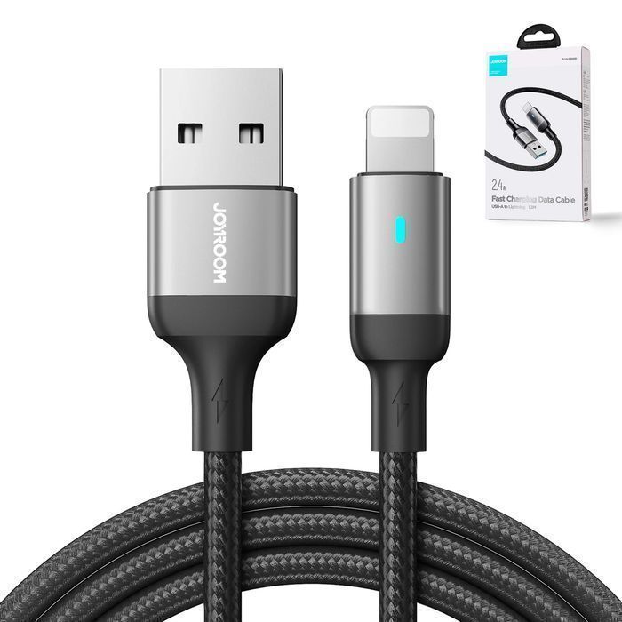 Joyroom kabel USB - Lightning 2.4A A10 Series 1,2m czarny