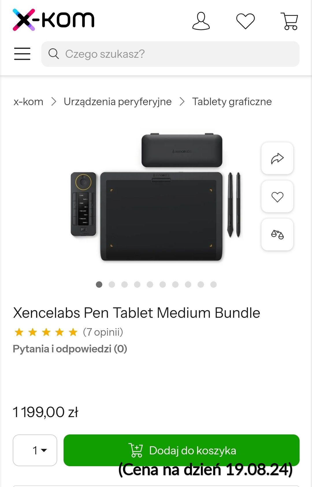 Tablet graficzny bezprzewodowy Xencelabs M Bundle, zestaw z Quick Key