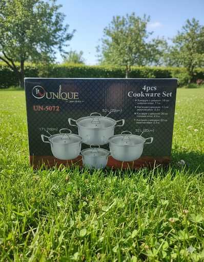 Набор кастрюль 4шт с крышками, кастрюли нержавейка. каструля, кастрюля