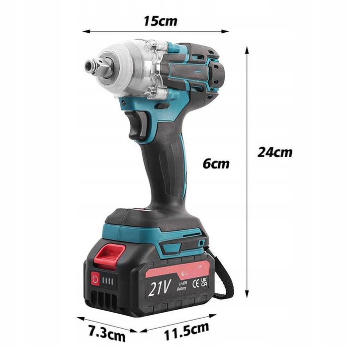 Klucz Udarowy Do Makita 21v 520nm Elektryczny 6000mah+2*aku