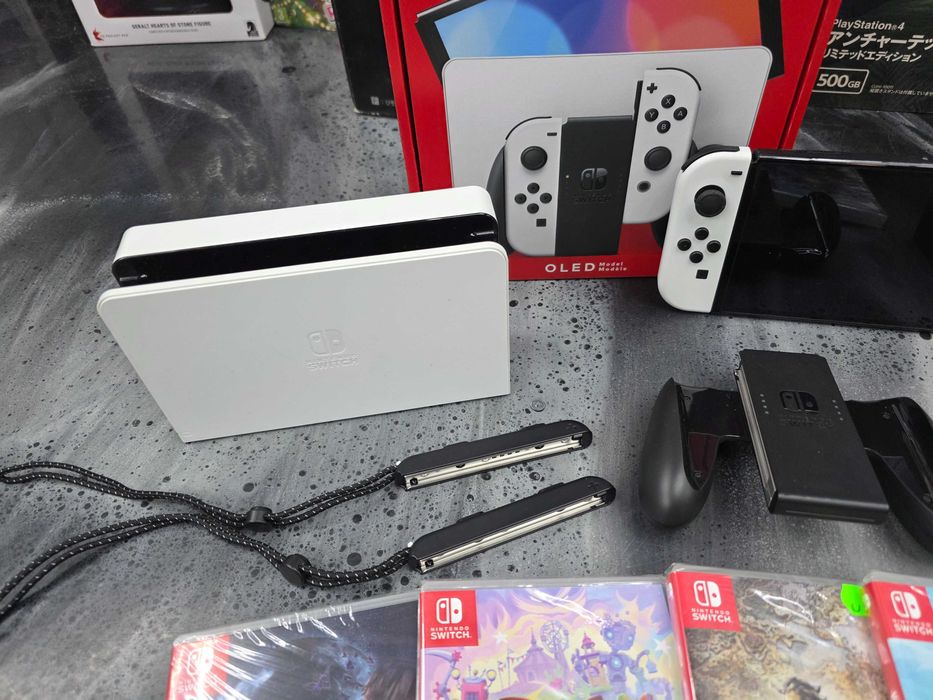 Konsola Nintendo Switch OLED + 4 gry + Gwarancja 12 mc SKLEP ZAMIANA