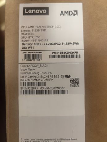 Lenovo g3 r5-5600 8gb 512 SSD gtx1650
