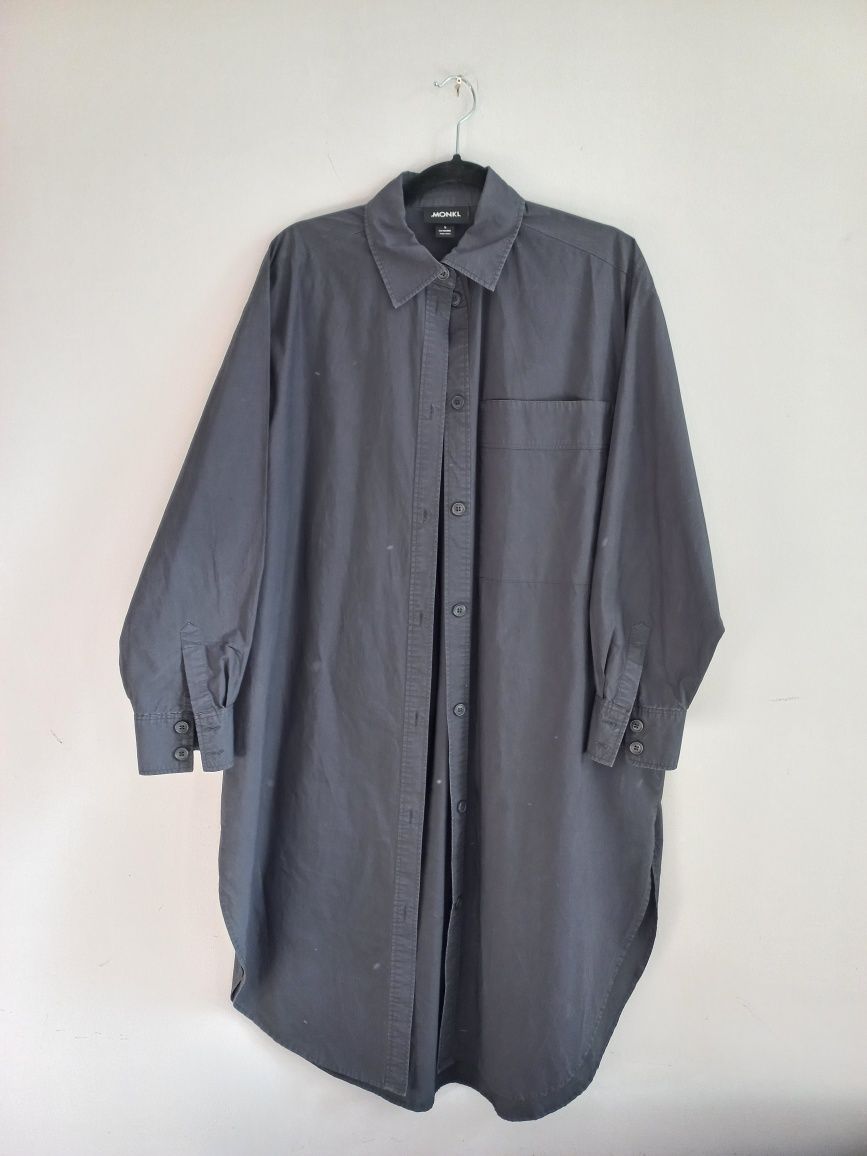 Monki koszula oversize sukienka koszulowa midi M L XL uniwersalny