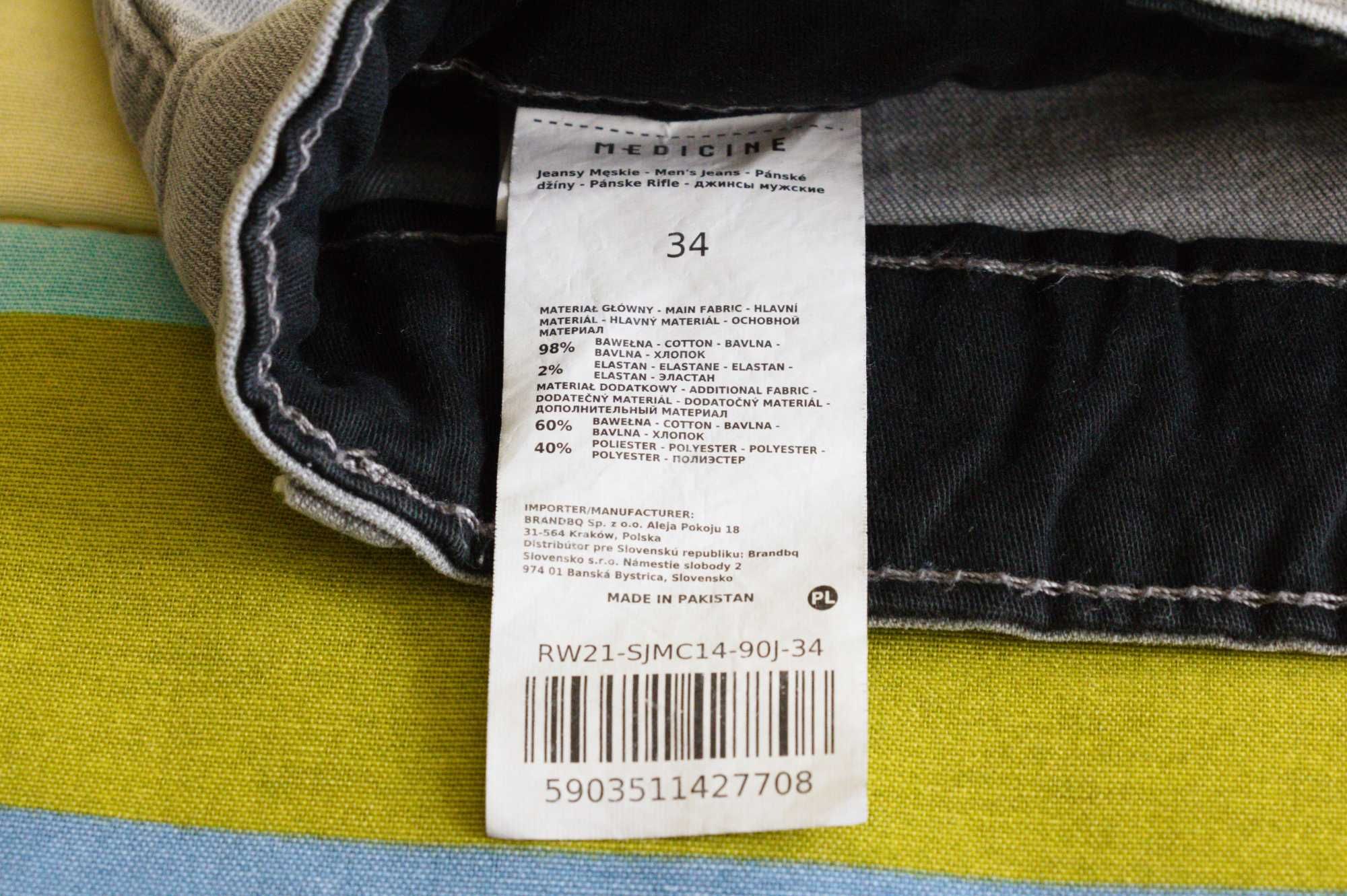 Spodnie męskie jeans Medicine RW21-SJMC14-90J (W34/L34) - jak nowe