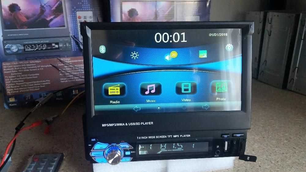 Radio 1Din DVD - 7" LCD Touch - ( C/ opção GPS*)