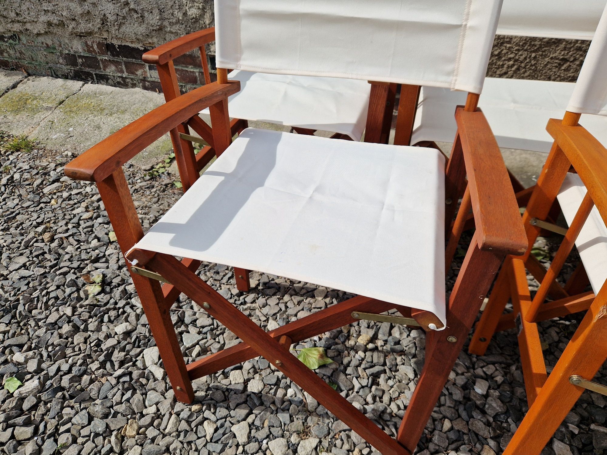 Krzesło krzesła ogrodowe reżyserskie 7 sztuk  drewniane rozkladane