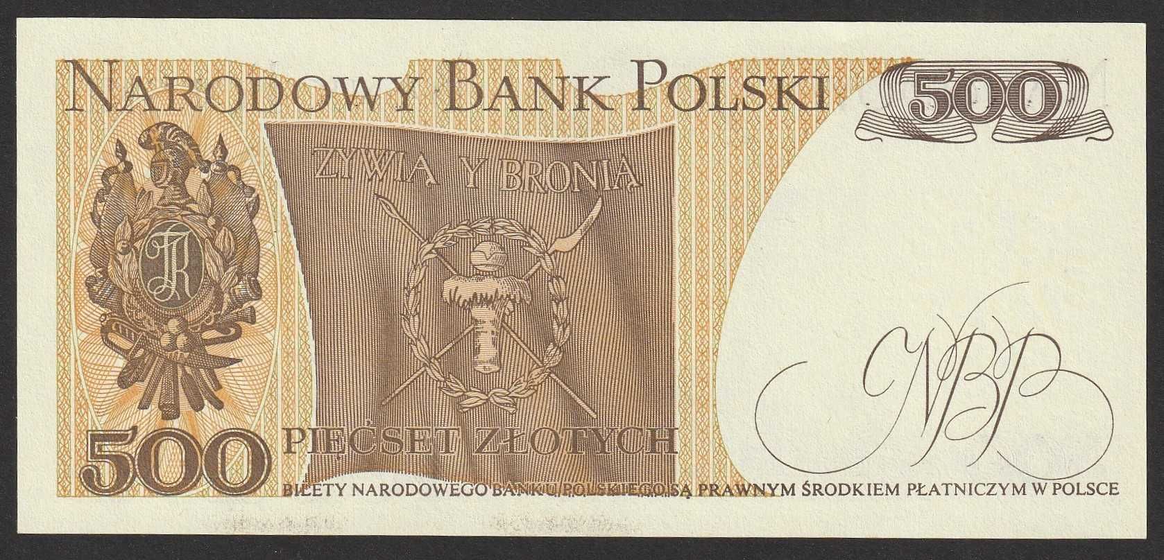Polska 500 złotych 1982 - Tadeusz Kościuszko - EE0 - stan bankowy UNC