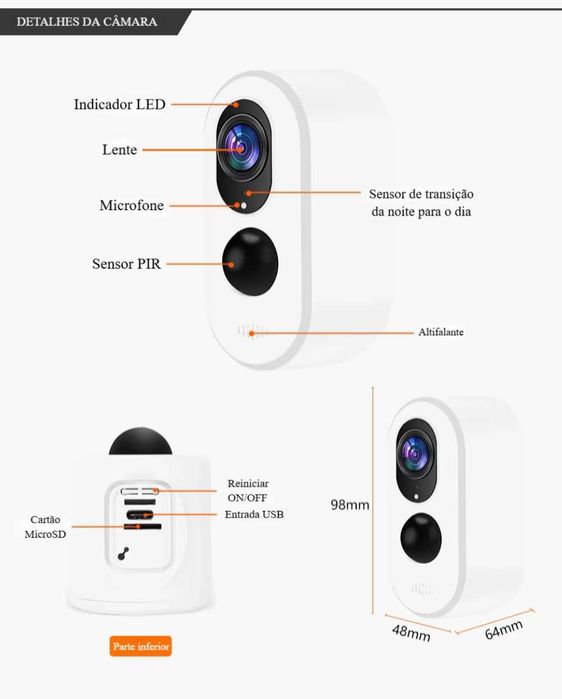Câmara‼️WiFi‼️ Solar ‼️Tuya‼️FullHD‼️IP66‼️ Bateria Recarregável