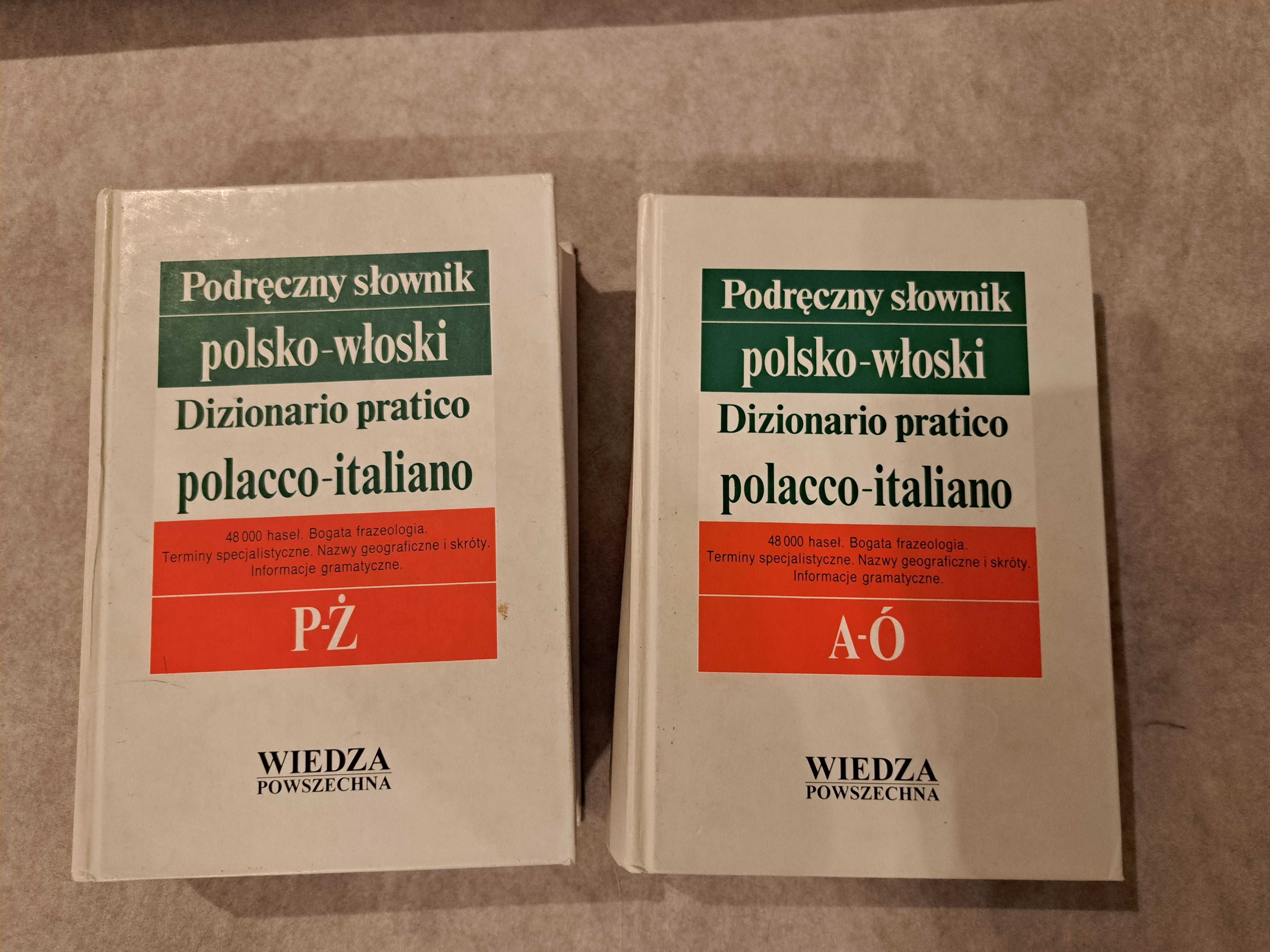 Słownik polsko-włoski wiedza powszechna 2 tomy, 48 tys haseł