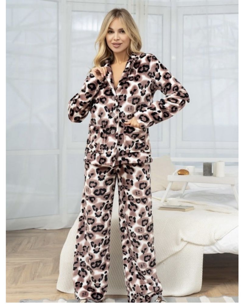 Махрова піжама, теплий домашній костюм розмір S