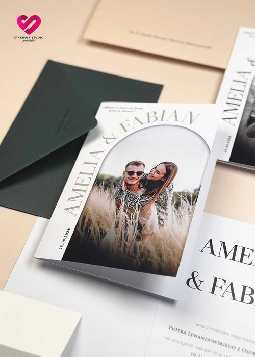 Zaproszenia ze zdjęciem na ślub wesele próbka