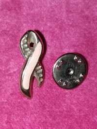 Ballou Reg'd wpinka pin broszka różowa wstążka symbol rak piersi