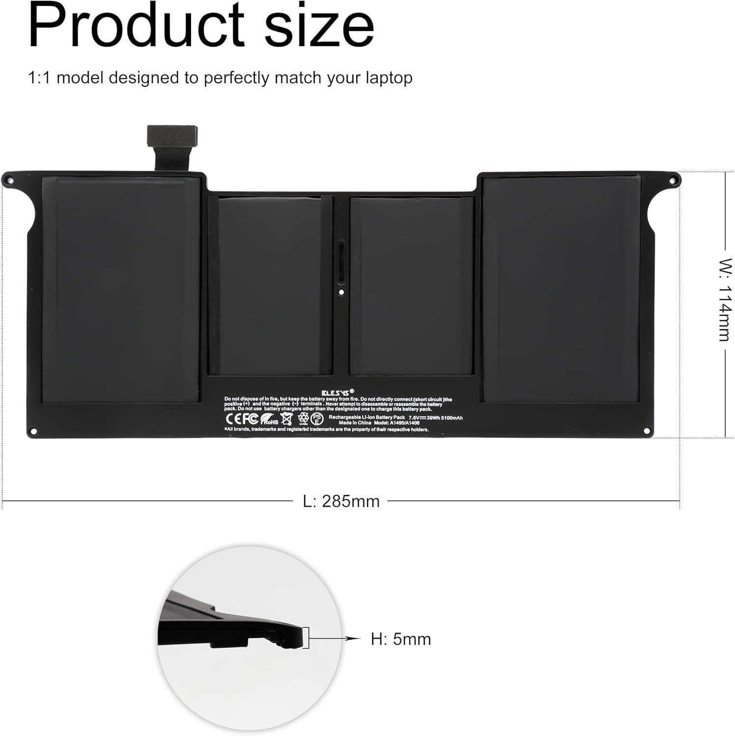 Nowa Bateria A1465 do MacBook Air 11" 39Wh – Kompatybilna 2011-15 FV