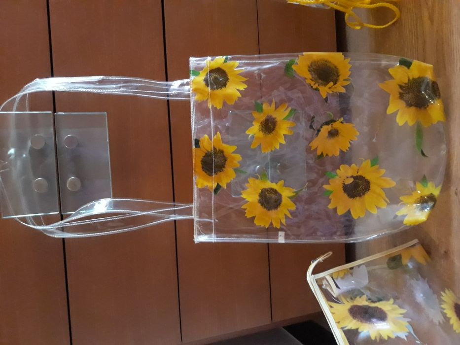 Girassóis: saco, bolsa, necessaire, 2individuais, recipiente