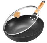 Patelnia wok nieprzywierająca z pokrywką 30cm BEZIA