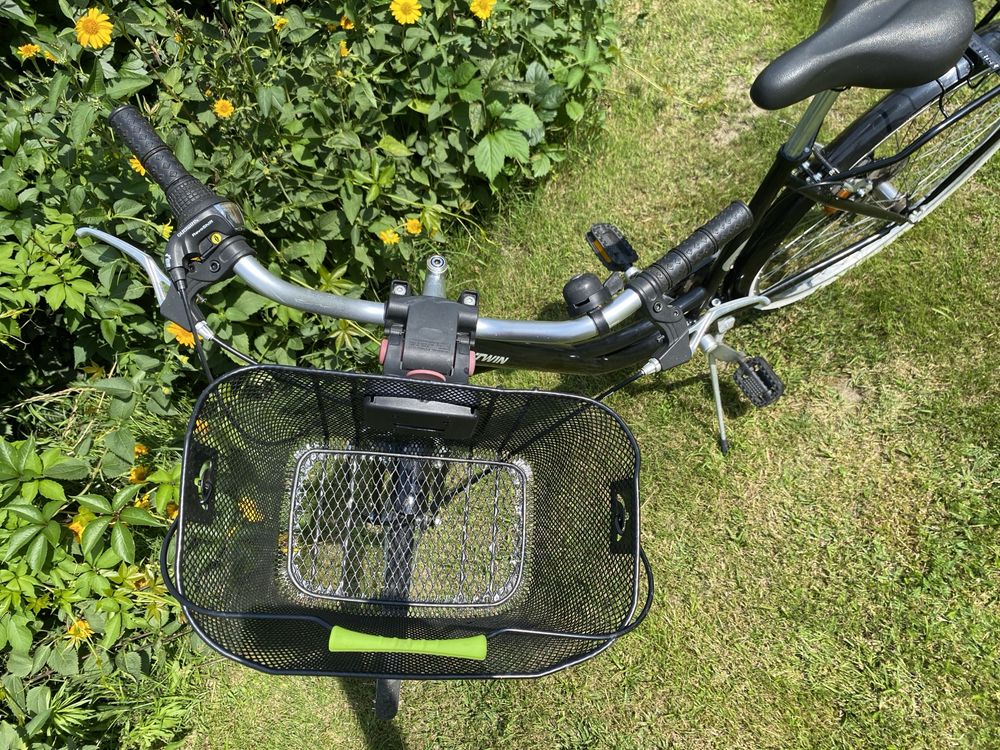 Rower miejski damski Btwin Elops 100 koła 26 rama S z koszykiem