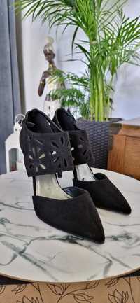 Czarne buty damskie na obcasie rozmiar 37 Graceland