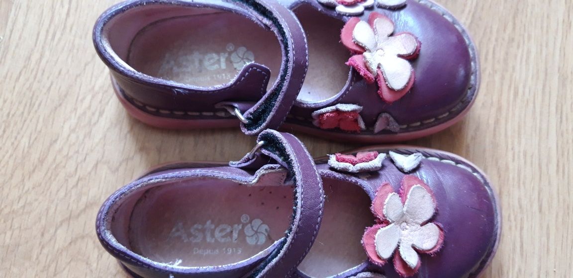 Skórzane buciki ASTER dla dziewczynki r . 24, skóra naturalna