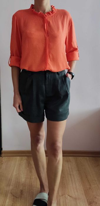 Cienka pomarańczowa koszula, wiskoza, Second Female rozmiar L