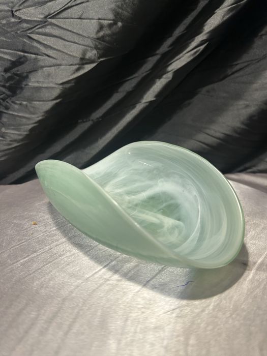 Szklana misa artystyczna – „łódeczka”, ręczne zdobienie, Made in Spain